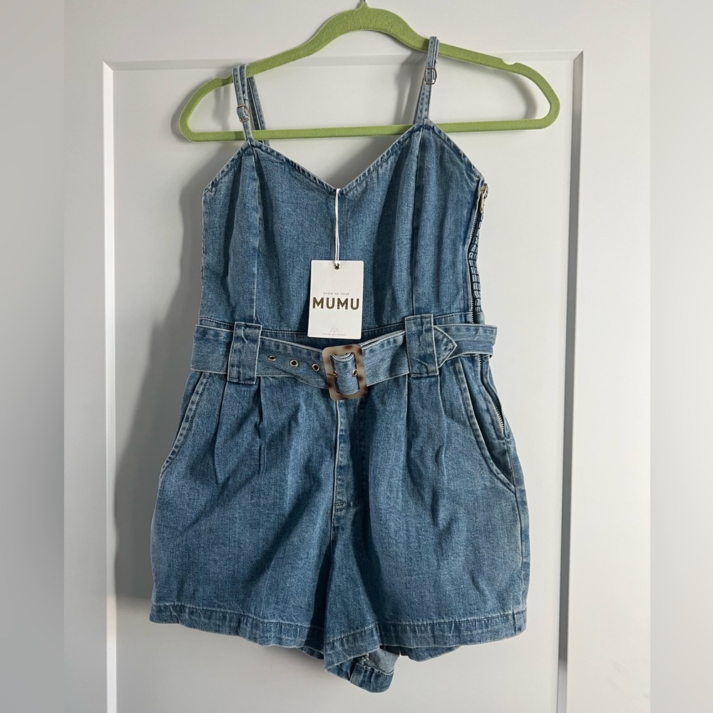 NWT show me your mumu denim romper